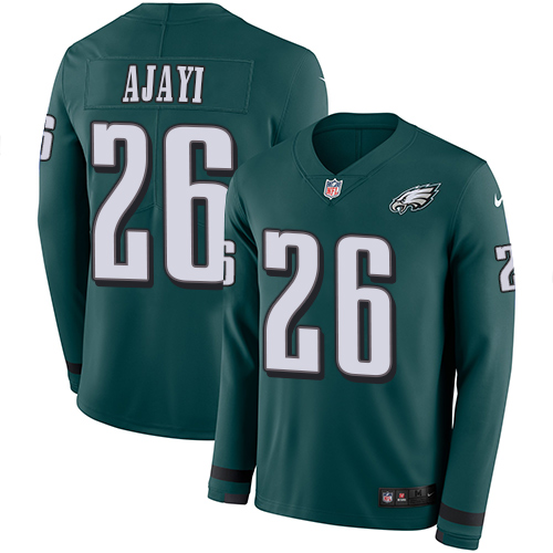 Nike Eagles #26 Jay Ajayi Midnight Green Team Color Men's Stitched NFL Limited Therma Long Sleeve Jersey Nike Eagles #26 Jay Ajayi Midnight Green Team Color Men's Stitched NFL Limited Therma Long Sleeve Jersey