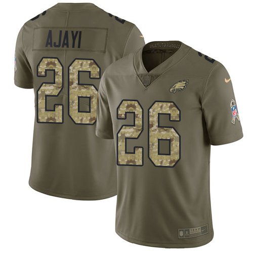 Nike Eagles #26 Jay Ajayi Olive Camo Men's Stitched NFL Limited 2017 Salute To Service Jersey