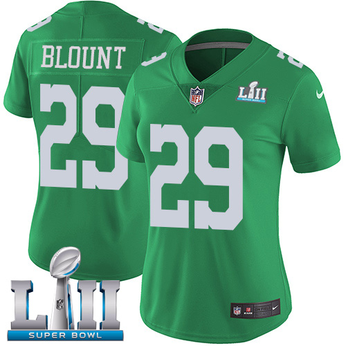 Nike Eagles #29 LeGarrette Blount Green Super Bowl LII Women's Stitched NFL Limited Rush Jersey