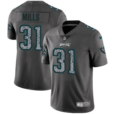 Nike Eagles #31 Jalen Mills Gray Static Men's NFL Vapor Untouchable Game Jersey