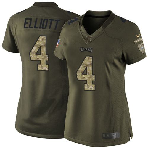 Nike Eagles #4 Jake Elliott Green Women's Stitched NFL Limited 2015 Salute to Service Jersey Nike Eagles #4 Jake Elliott Green Women's Stitched NFL Limited 2015 Salute to Service Jersey