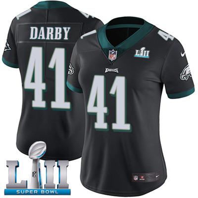 Nike Eagles #41 Ronald Darby Black Alternate Super Bowl LII Women's Stitched NFL Vapor Untouchable Limited Jersey