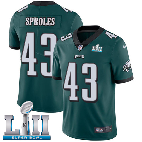 Nike Eagles #43 Darren Sproles Midnight Green Team Color Super Bowl LII Youth Stitched NFL Vapor Untouchable Limited Jersey Nike Eagles #43 Darren Sproles Midnight Green Team Color Super Bowl LII Youth Stitched NFL Vapor Untouchable Limited Jersey
