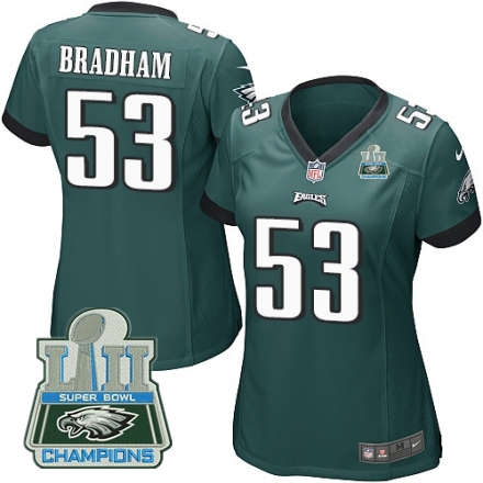 Nike Eagles #53 Nigel Bradham Green Women 2018 Super Bowl Champions Game Jersey Nike Eagles #53 Nigel Bradham Green Women 2018 Super Bowl Champions Game Jersey