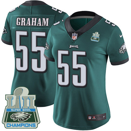 Nike Eagles #55 Brandon Graham Midnight Green Team Color Super Bowl LII Champions Women's Stitched NFL Vapor Untouchable Limited Jersey Nike Eagles #55 Brandon Graham Midnight Green Team Color Super Bowl LII Champions Women's Stitched NFL Vapor Untouchable Limited Jersey