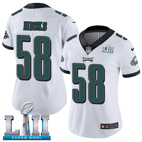 Nike Eagles #58 Jordan Hicks White Super Bowl LII Women's Stitched NFL Vapor Untouchable Limited Jersey Nike Eagles #58 Jordan Hicks White Super Bowl LII Women's Stitched NFL Vapor Untouchable Limited Jersey