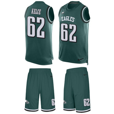 Nike Eagles #62 Jason Kelce Midnight Green Team Color Men's Stitched NFL Limited Tank Top Suit Jersey Nike Eagles #62 Jason Kelce Midnight Green Team Color Men's Stitched NFL Limited Tank Top Suit Jersey