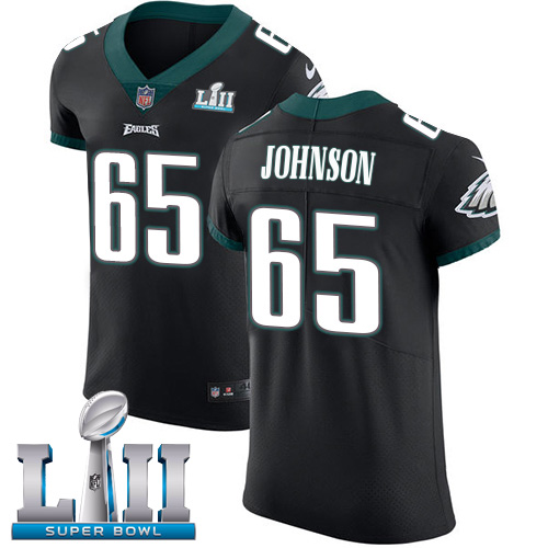 Nike Eagles #65 Lane Johnson Black Alternate Super Bowl LII Men's Stitched NFL Vapor Untouchable Elite Jersey Nike Eagles #65 Lane Johnson Black Alternate Super Bowl LII Men's Stitched NFL Vapor Untouchable Elite Jersey