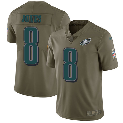 Nike Eagles #8 Donnie Jones Olive Men's Stitched NFL Limited 2017 Salute To Service Jersey Nike Eagles #8 Donnie Jones Olive Men's Stitched NFL Limited 2017 Salute To Service Jersey