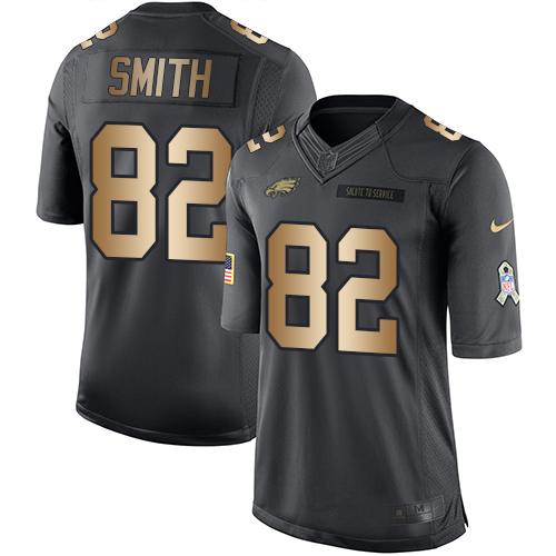 Nike Eagles #82 Torrey Smith Black Men's Stitched NFL Limited Gold Salute To Service Jersey Nike Eagles #82 Torrey Smith Black Men's Stitched NFL Limited Gold Salute To Service Jersey