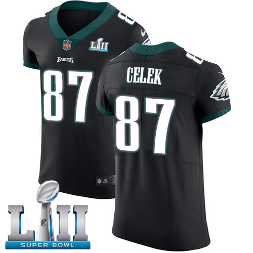 Nike Eagles #87 Brent Celek Black Alternate Super Bowl LII Men's Stitched NFL Vapor Untouchable Elite Jersey Nike Eagles #87 Brent Celek Black Alternate Super Bowl LII Men's Stitched NFL Vapor Untouchable Elite Jersey