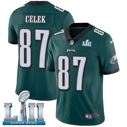 Nike Eagles #87 Brent Celek Midnight Green Team Color Super Bowl LII Youth Stitched NFL Vapor Untouchable Limited Jersey Nike Eagles #87 Brent Celek Midnight Green Team Color Super Bowl LII Youth Stitched NFL Vapor Untouchable Limited Jersey