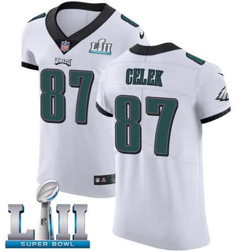 Nike Eagles #87 Brent Celek White Super Bowl LII Men's Stitched NFL Vapor Untouchable Elite Jersey Nike Eagles #87 Brent Celek White Super Bowl LII Men's Stitched NFL Vapor Untouchable Elite Jersey