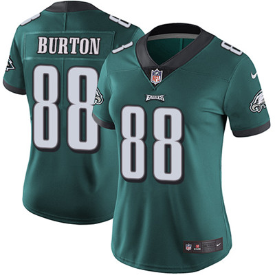 Nike Eagles #88 Trey Burton Midnight Green Team Color Women's Stitched NFL Vapor Untouchable Limited Jersey