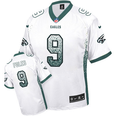Nike Eagles #9 Nick Foles White Men's Stitched NFL Elite Drift Fashion Jersey