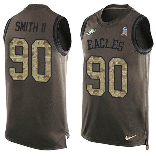 Nike Eagles #90 Marcus Smith II Green Men's Stitched NFL Limited Salute To Service Tank Top Jersey