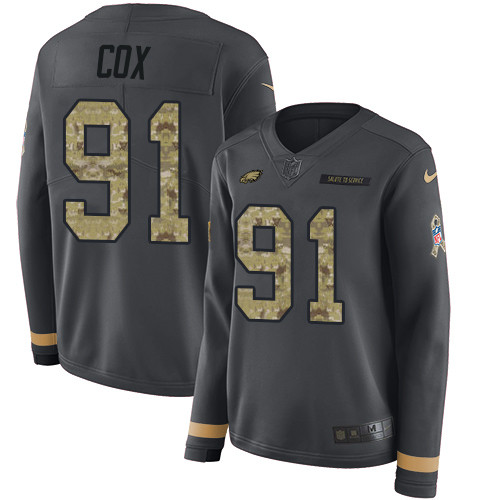 Nike Eagles #91 Fletcher Cox Anthracite Salute to Service