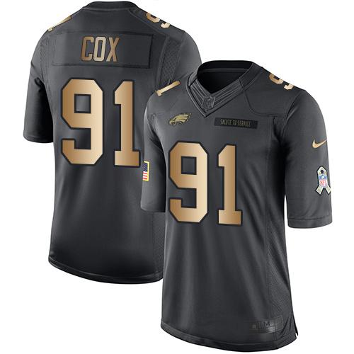 Nike Eagles #91 Fletcher Cox Black Youth Stitched NFL Limited Gold Salute to Service Jersey Nike Eagles #91 Fletcher Cox Black Youth Stitched NFL Limited Gold Salute to Service Jersey