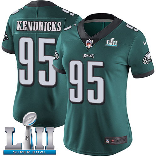 Nike Eagles #95 Mychal Kendricks Midnight Green Team Color Super Bowl LII Women's Stitched NFL Vapor Untouchable Limited Jersey