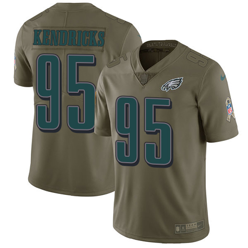 Nike Eagles #95 Mychal Kendricks Olive Men's Stitched NFL Limited 2017 Salute To Service Jersey