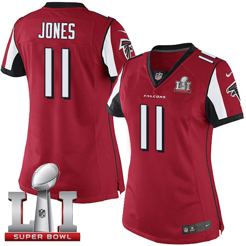 Nike Falcons #11 Julio Jones Red Team Color Super Bowl LI 51 Women's Stitched NFL Limited Jersey Nike Falcons #11 Julio Jones Red Team Color Super Bowl LI 51 Women's Stitched NFL Limited Jersey