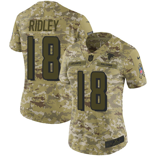 Nike Falcons #18 Calvin Ridley Camo Women's Stitched NFL Limited 2018 Salute to Service Jersey Nike Falcons #18 Calvin Ridley Camo Women's Stitched NFL Limited 2018 Salute to Service Jersey