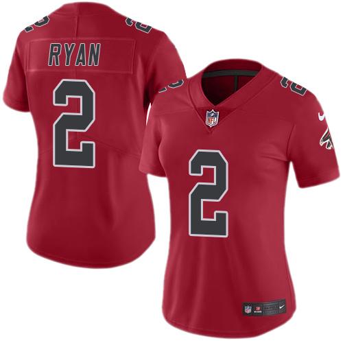 Nike Falcons #2 Matt Ryan Red Women's Stitched NFL Limited Rush Jersey Nike Falcons #2 Matt Ryan Red Women's Stitched NFL Limited Rush Jersey