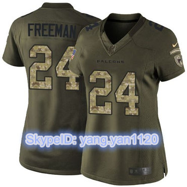 Nike Falcons #24 Devonta Freeman Green Women's Stitched NFL Limited Salute to Service Jersey