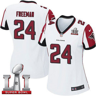 Nike Falcons #24 Devonta Freeman White Super Bowl LI 51 Women's Stitched NFL Elite Jersey Nike Falcons #24 Devonta Freeman White Super Bowl LI 51 Women's Stitched NFL Elite Jersey
