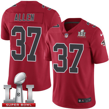 Nike Falcons #37 Ricardo Allen Red Super Bowl LI 51 Men's Stitched NFL Limited Rush Jersey Nike Falcons #37 Ricardo Allen Red Super Bowl LI 51 Men's Stitched NFL Limited Rush Jersey
