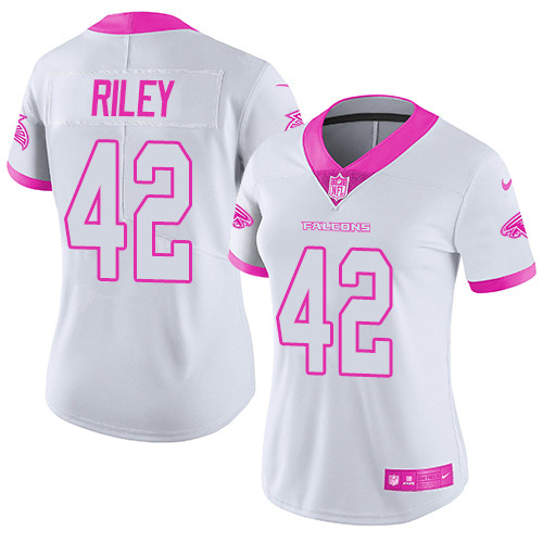 Nike Falcons #42 Duke Riley White Pink Women's Stitched NFL Limited Rush Fashion Jersey Nike Falcons #42 Duke Riley White Pink Women's Stitched NFL Limited Rush Fashion Jersey
