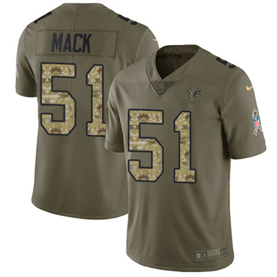 Nike Falcons #51 Alex Mack Olive Camo Youth Stitched NFL Limited 2017 Salute to Service Jersey