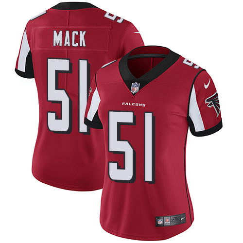 Nike Falcons #51 Alex Mack Red Team Color Women's Stitched NFL Vapor Untouchable Limited Jersey Nike Falcons #51 Alex Mack Red Team Color Women's Stitched NFL Vapor Untouchable Limited Jersey