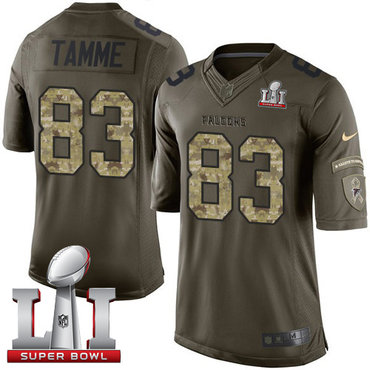 Nike Falcons #83 Jacob Tamme Green Super Bowl LI 51 Men's Stitched NFL Limited Salute To Service Jersey