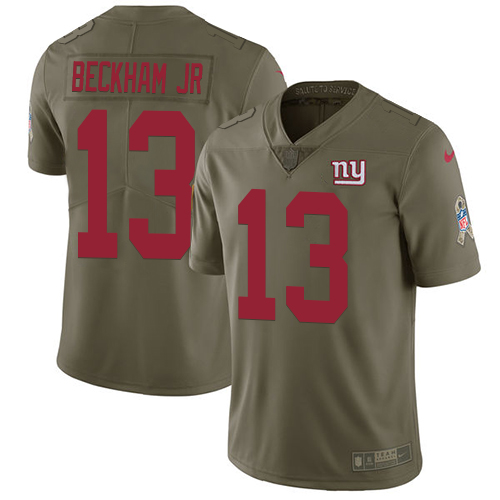 Nike Giants #13 Odell Beckham Jr Olive Youth Stitched NFL Limited 2017 Salute to Service Jersey Nike Giants #13 Odell Beckham Jr Olive Youth Stitched NFL Limited 2017 Salute to Service Jersey