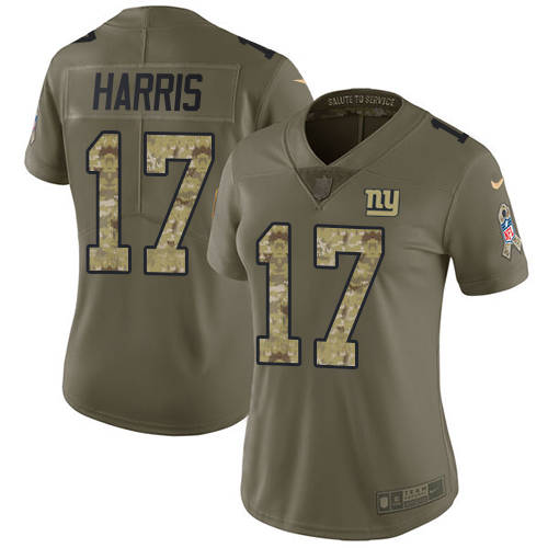 Nike Giants #17 Dwayne Harris Olive Camo Women's Stitched NFL Limited 2017 Salute to Service Jersey Nike Giants #17 Dwayne Harris Olive Camo Women's Stitched NFL Limited 2017 Salute to Service Jersey