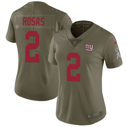 Nike Giants #2 Aldrick Rosas Olive Women's Stitched NFL Limited 2017 Salute to Service Jersey Nike Giants #2 Aldrick Rosas Olive Women's Stitched NFL Limited 2017 Salute to Service Jersey