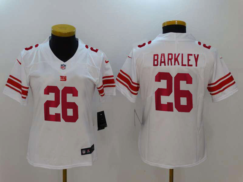 Nike Giants #26 Saquon Barkley White Women 2018 NFL Draft Pick Limited Jersey Nike Giants #26 Saquon Barkley White Women 2018 NFL Draft Pick Limited Jersey
