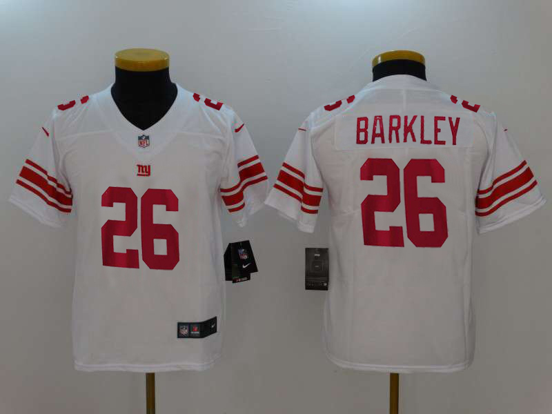 Nike Giants #26 Saquon Barkley White Youth 2018 NFL Draft Pick Limited Jersey Nike Giants #26 Saquon Barkley White Youth 2018 NFL Draft Pick Limited Jersey