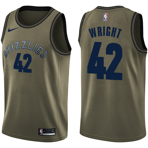 Nike Grizzlies #42 Lorenzen Wright Green Salute to Service NBA Swingman Jersey Nike Grizzlies #42 Lorenzen Wright Green Salute to Service NBA Swingman Jersey