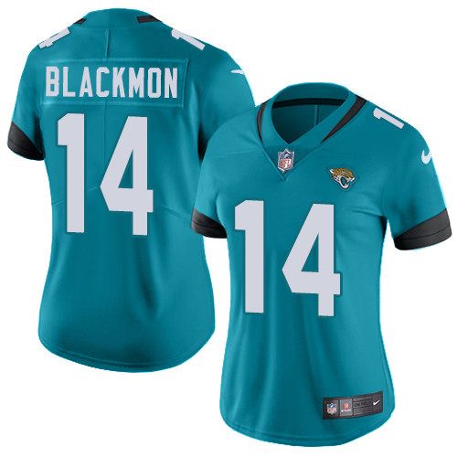 Nike Jaguars #14 Justin Blackmon Teal Green Alternate Women's 0 Nike Jaguars #14 Justin Blackmon Teal Green Alternate Women's 0