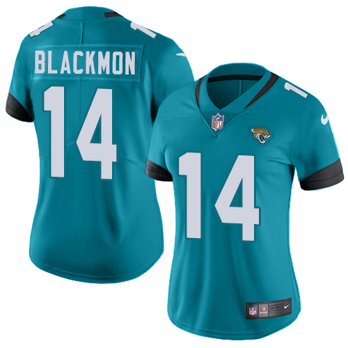 Nike Jaguars #14 Justin Blackmon Teal Green Team Color Women's Stitched NFL Vapor Untouchable Limited Jersey Nike Jaguars #14 Justin Blackmon Teal Green Team Color Women's Stitched NFL Vapor Untouchable Limited Jersey
