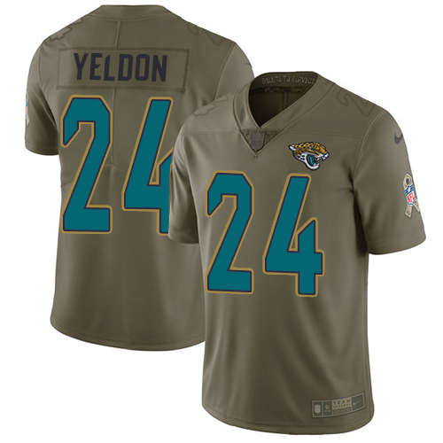 Nike Jaguars #24 T.J. Yeldon Olive Men's Stitched NFL Limited 2017 Salute to Service Jersey Nike Jaguars #24 T.J. Yeldon Olive Men's Stitched NFL Limited 2017 Salute to Service Jersey