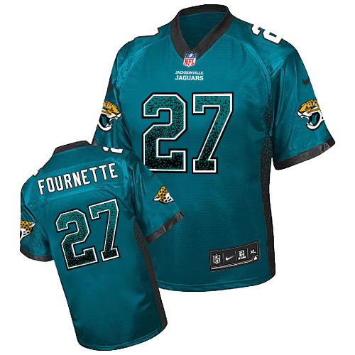 Nike Jaguars #27 Leonard Fournette Teal Green Team Color Men's Stitched NFL Elite Drift Fashion Jersey Nike Jaguars #27 Leonard Fournette Teal Green Team Color Men's Stitched NFL Elite Drift Fashion Jersey