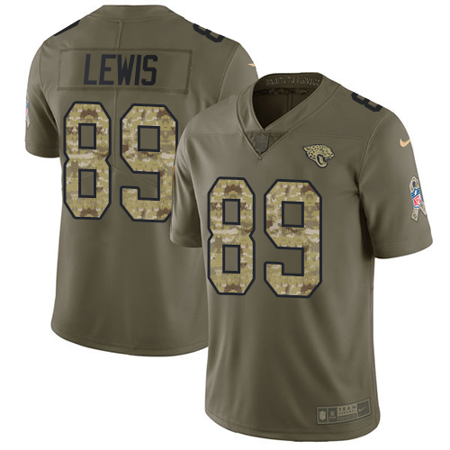 Nike Jaguars #89 Marcedes Lewis Olive Camo Youth Stitched NFL Limited 2017 Salute to Service Jersey