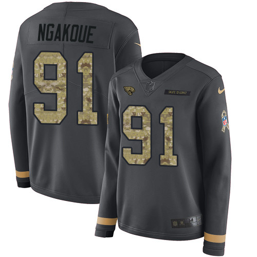Nike Jaguars #91 Yannick Ngakoue Anthracite Salute to Service