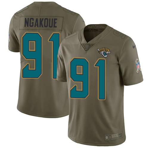 Nike Jaguars #91 Yannick Ngakoue Olive Men's Stitched NFL Limited 2017 Salute To Service Jersey Nike Jaguars #91 Yannick Ngakoue Olive Men's Stitched NFL Limited 2017 Salute To Service Jersey