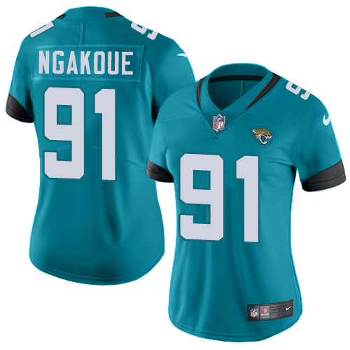 Nike Jaguars #91 Yannick Ngakoue Teal Green Team Color Women's Stitched NFL Vapor Untouchable Limited Jersey Nike Jaguars #91 Yannick Ngakoue Teal Green Team Color Women's Stitched NFL Vapor Untouchable Limited Jersey