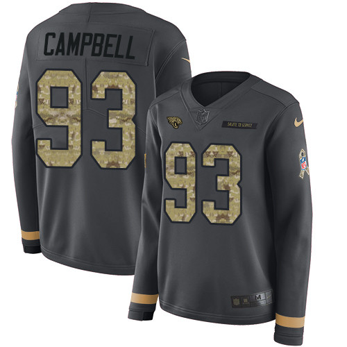Nike Jaguars #93 Calais Campbell Anthracite Salute to Service