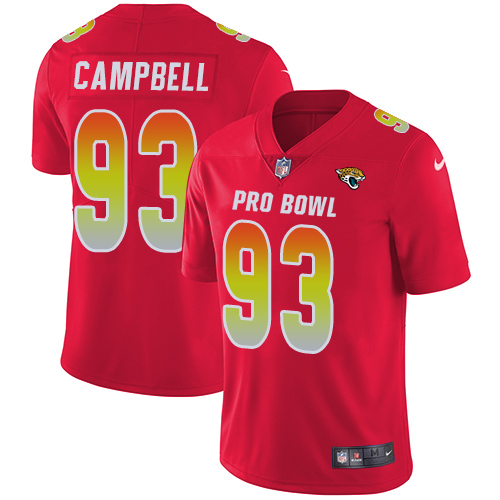 Nike Jaguars #93 Calais Campbell Red Women's Stitched NFL Limited AFC 2018 Pro Bowl Jersey Nike Jaguars #93 Calais Campbell Red Women's Stitched NFL Limited AFC 2018 Pro Bowl Jersey
